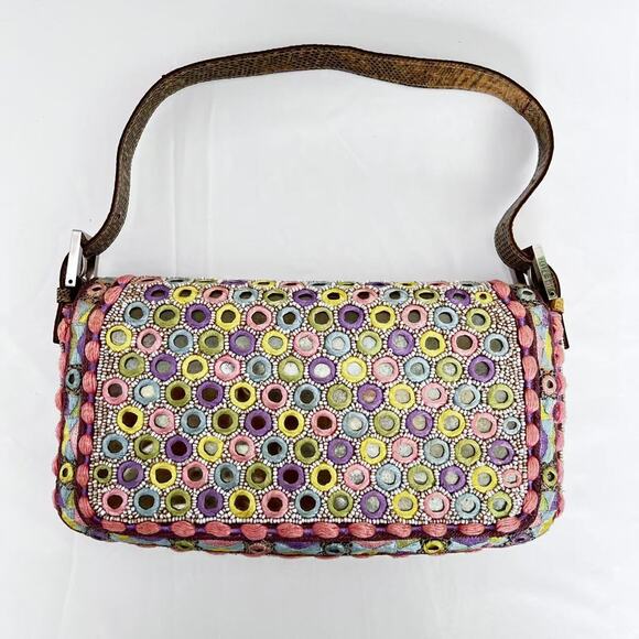 Fendi Baguette Multicolor mirror silver hardware shoulder bag - Picture 4 of 9